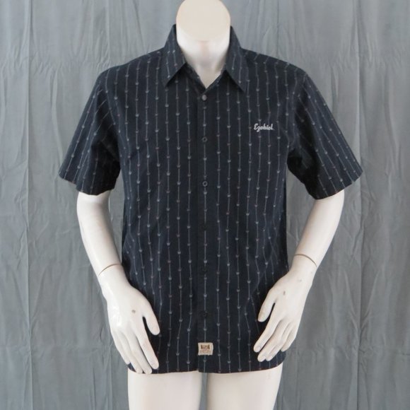 Vintage Skateboard Shirt - Ezekiel Crown Pin Stripe Button down - Men's Large - Picture 4 of 9